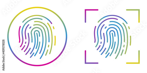Fingerprint recognition concept. Fingerprint icon. Vector illustration