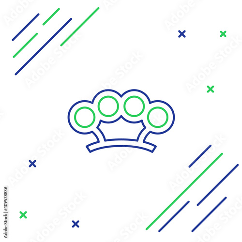 Line Brass knuckles icon isolated on white background. Colorful outline concept. Vector.