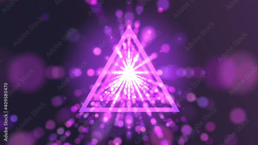 Triangle Tunnel Background With Particles Triangle Tunnel Background With Particles