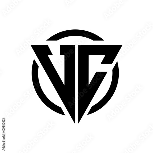Initial letter VC triangle monogram cool simple modern logo concept 