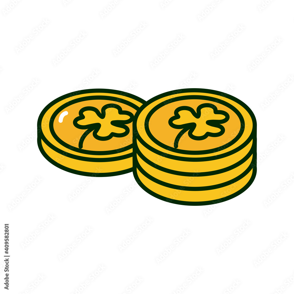 clovers leafs st patricks day flat icons