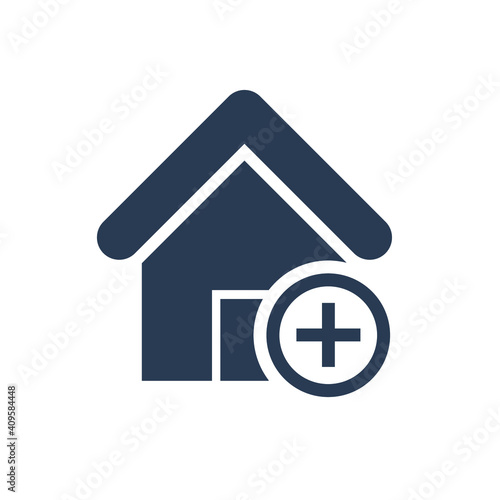 Medical Home Icon. Home doctor service, pharmacy, medicine center, clinic, hospital and home doctor care icon.