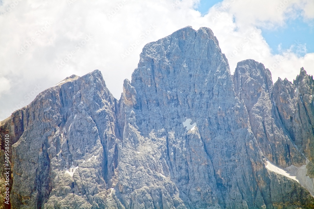 Pala group in the Dolomites, a mountain range in northeastern Italy