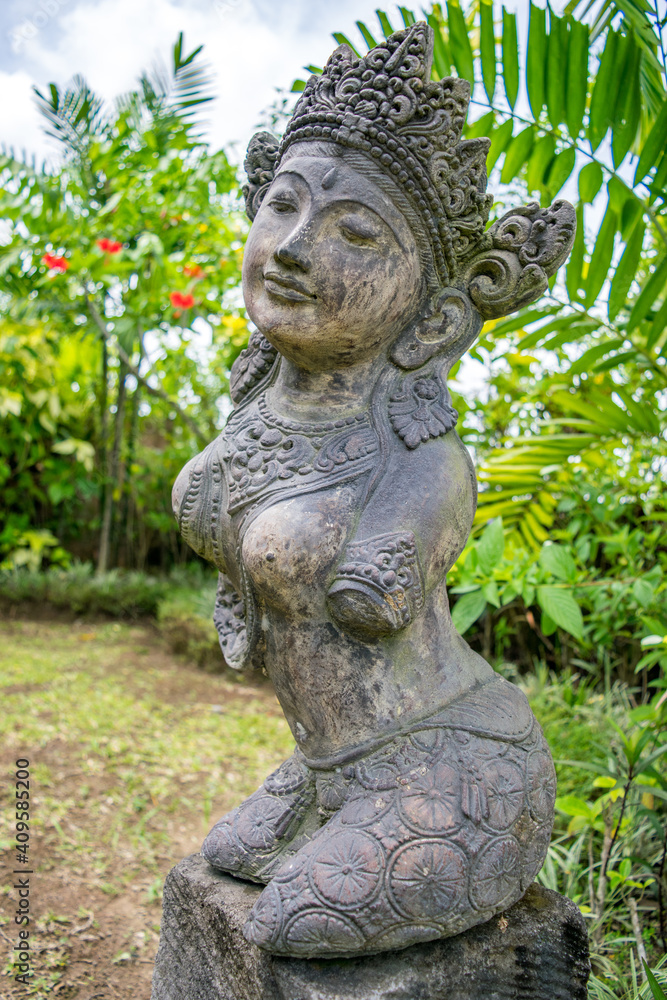 Traditional Old Balinese Statue near Ubud, Indonesia [Island of Bali] 