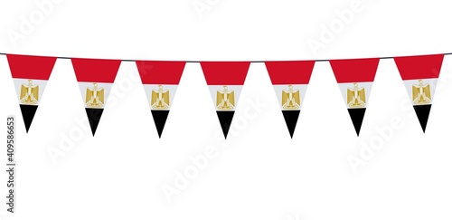 Garland banner in the colors of Egypt on a white background 