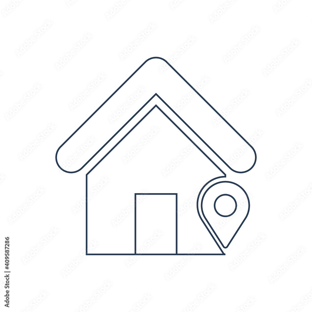 Location pointer icon. Home, house, hotel, restaurant, office, shopping mall location icon. Find home, address, search map and GPS tracking icon. Location pointer icon. Home, house, hotel, restaurant, office, shopping mall location icon. Find home, address, search map and GPS tracking icon.