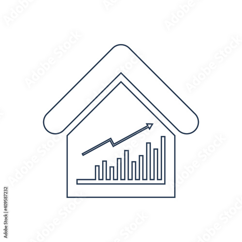 Home value icon. home investment, real estate, property value, residential growth icon.