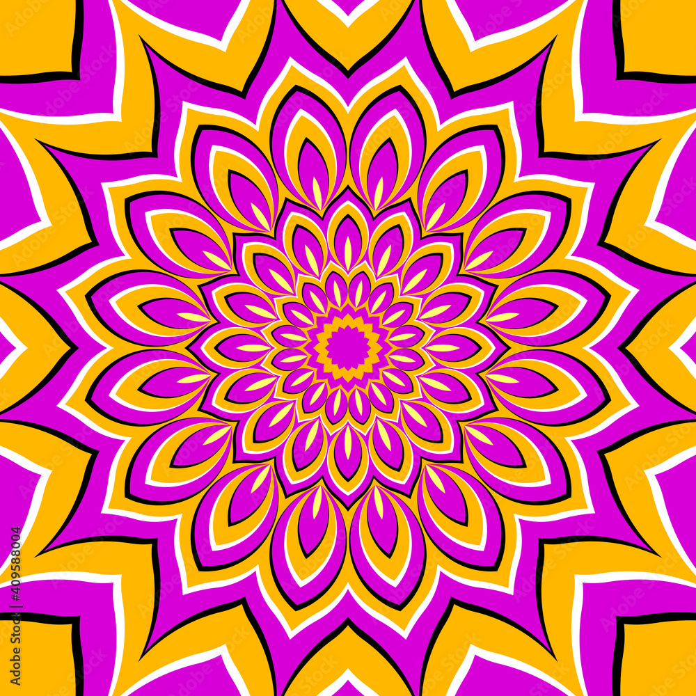 Pink magic flower. Motion illusion. Pink magic flower. Motion illusion.