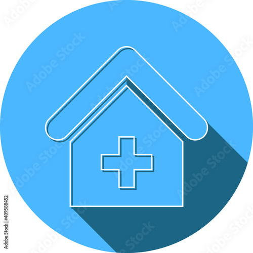 Medical Home Icon. Home doctor service, pharmacy, medicine center, clinic, hospital and home doctor care icon.