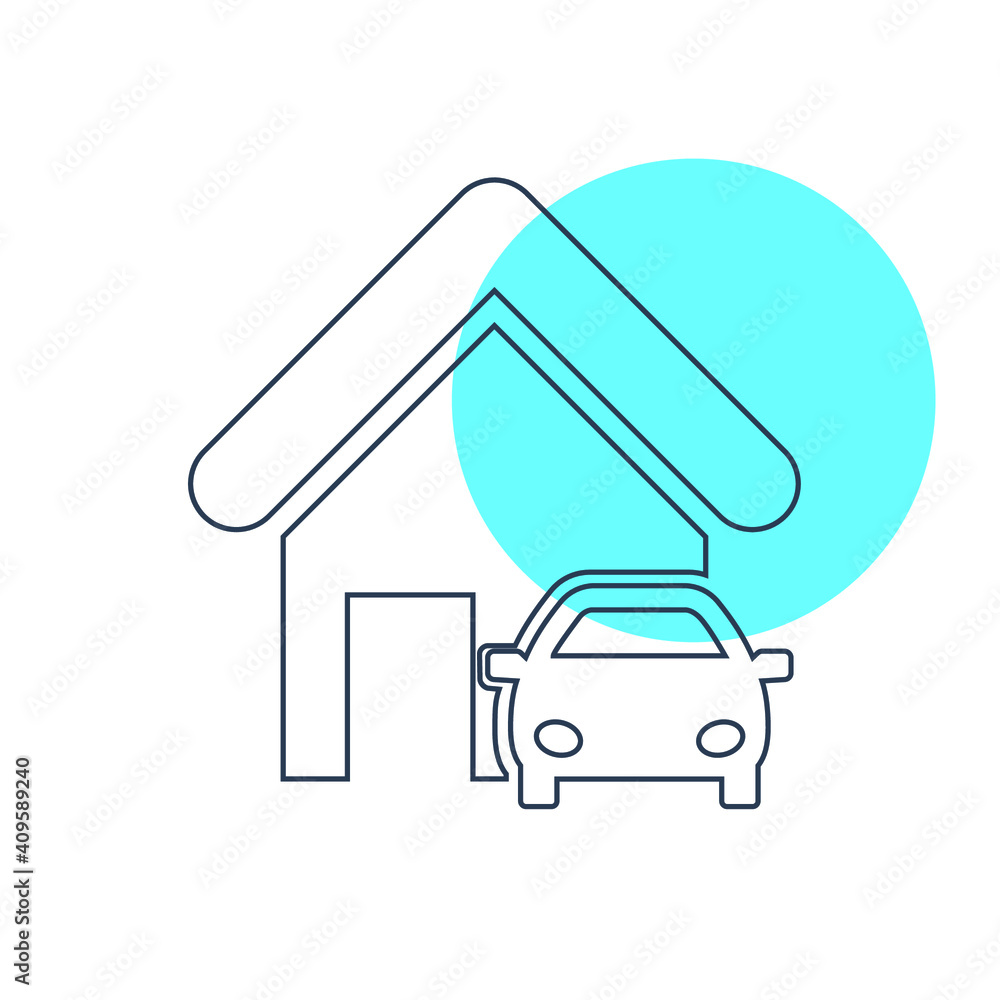 Car parking zone icon. Home parking icon. Car parking zone icon. Home parking icon.