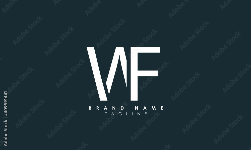 Obraz premium Alphabet letters Initials Monogram logo WF, FW, W and F, Alphabet Letters WF minimalist logo design in a simple yet elegant font, Unique modern creative minimal circular shaped fashion brands