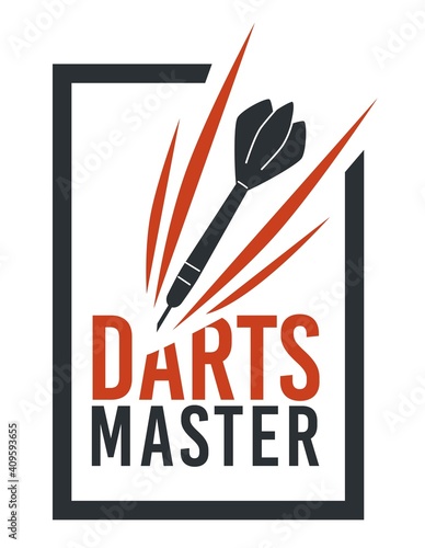 Dart master banner or label for sports or fun