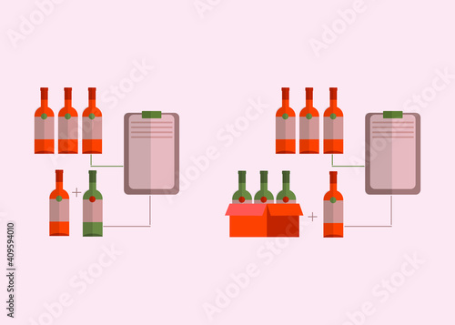 alcoholic drinks ordering infographics, for graphic and web design, beverages logistics