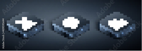 Set Isometric Robotic robot arm on factory, humanoid driving car and Humanoid icon. Vector.