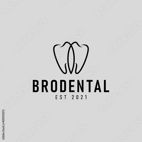 Brother dental icon logo design illustration