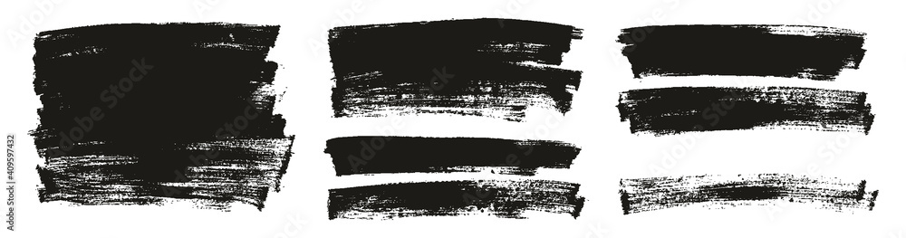Flat Paint Brush Thin Long Background High Detail Abstract Vector Background Set 