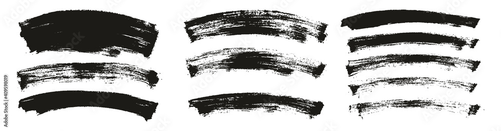 Flat Paint Brush Thin Long Curved Background High Detail Abstract Vector Background Set Flat Paint Brush Thin Long Curved Background High Detail Abstract Vector Background Set
