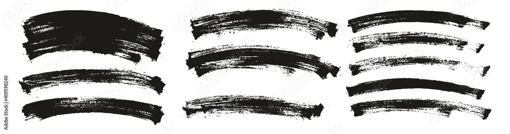 Flat Paint Brush Thin Long Curved Background High Detail Abstract Vector Background Set Flat Paint Brush Thin Long Curved Background High Detail Abstract Vector Background Set