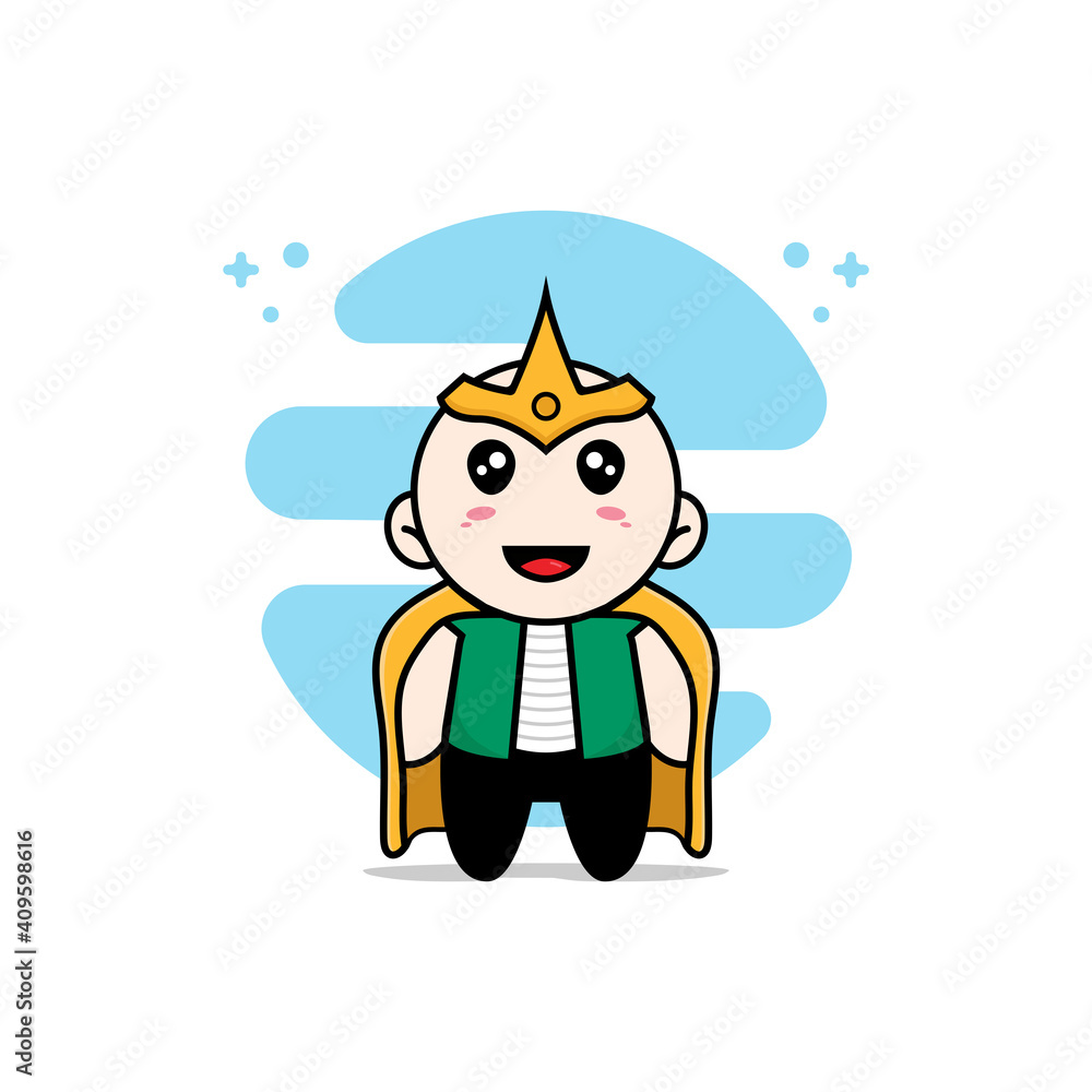 Cute men character wearing superhero costume. Cute men character wearing superhero costume.
