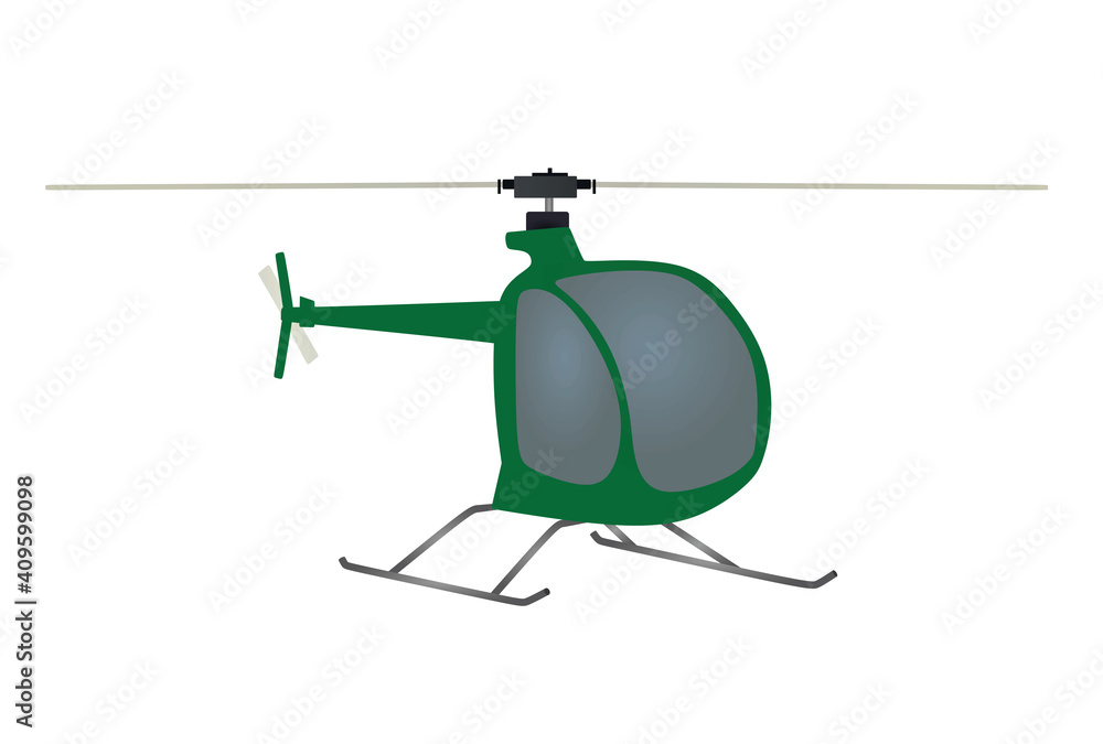 Green isolated helicopter. vector illustration Green isolated helicopter. vector illustration