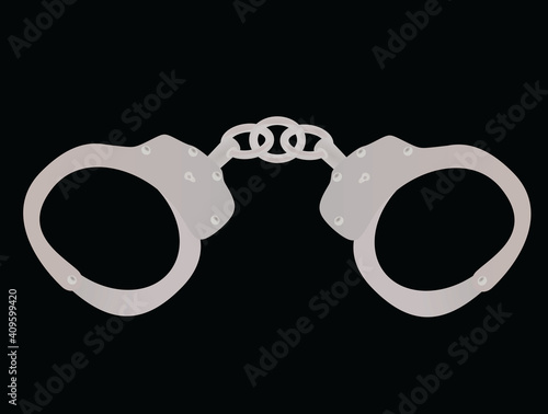 Handcuffs for arrest. vector illustration