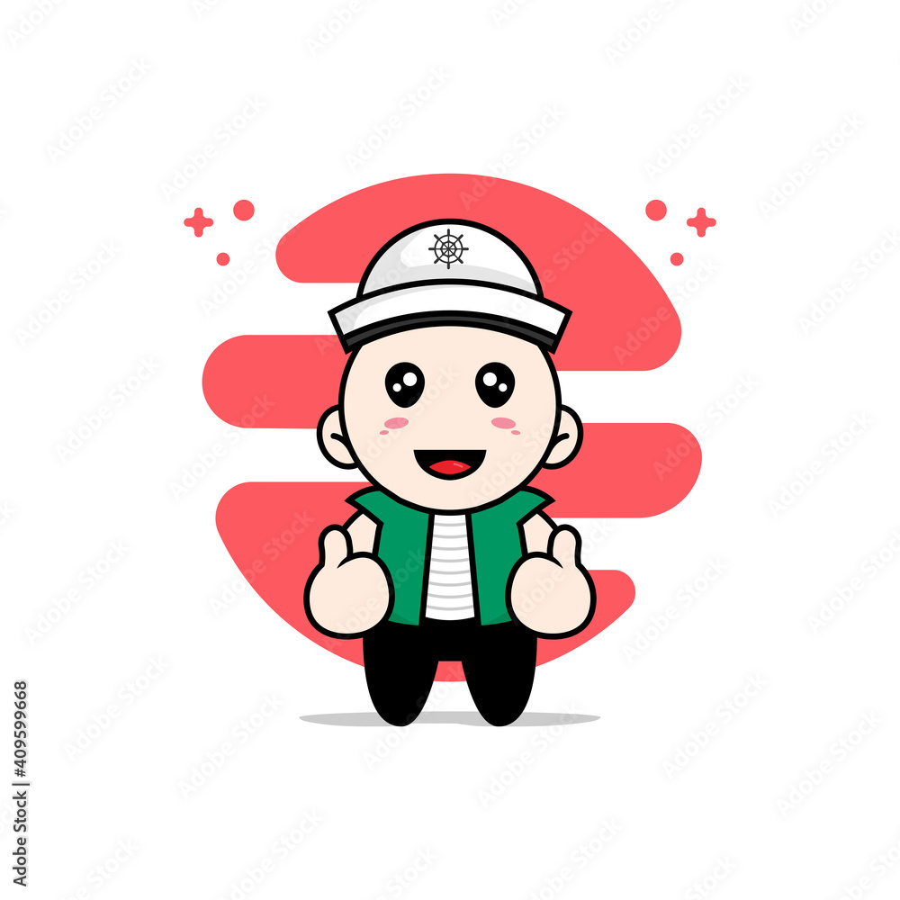 Cute men character wearing sailor costume. Cute men character wearing sailor costume.
