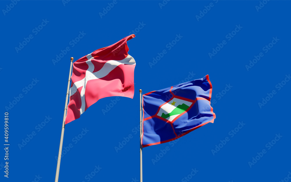 Flags of Sint Eustatius and Denmark.