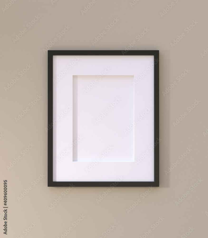 Empty photo frame for mockup on the wall. 3D rendering. Empty photo frame for mockup on the wall. 3D rendering.