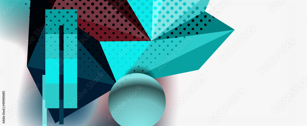 Trendy 3d geometric composition, design template for business or technology presentation, internet poster or web brochure cover Trendy 3d geometric composition, design template for business or technology presentation, internet poster or web brochure cover