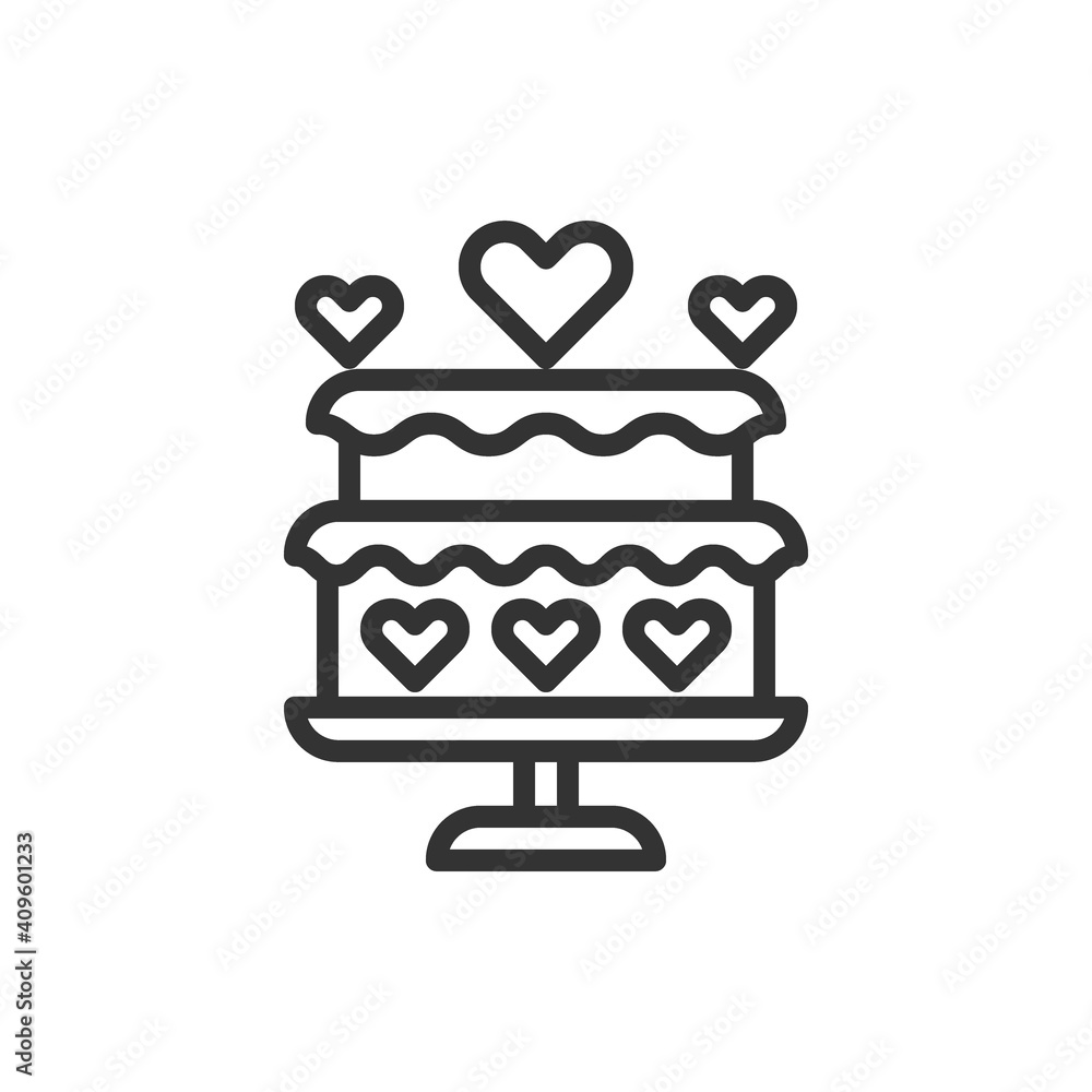 Heart Cake Love Icon Or Logo Vector Illustration Heart Cake Love Icon Or Logo Vector Illustration