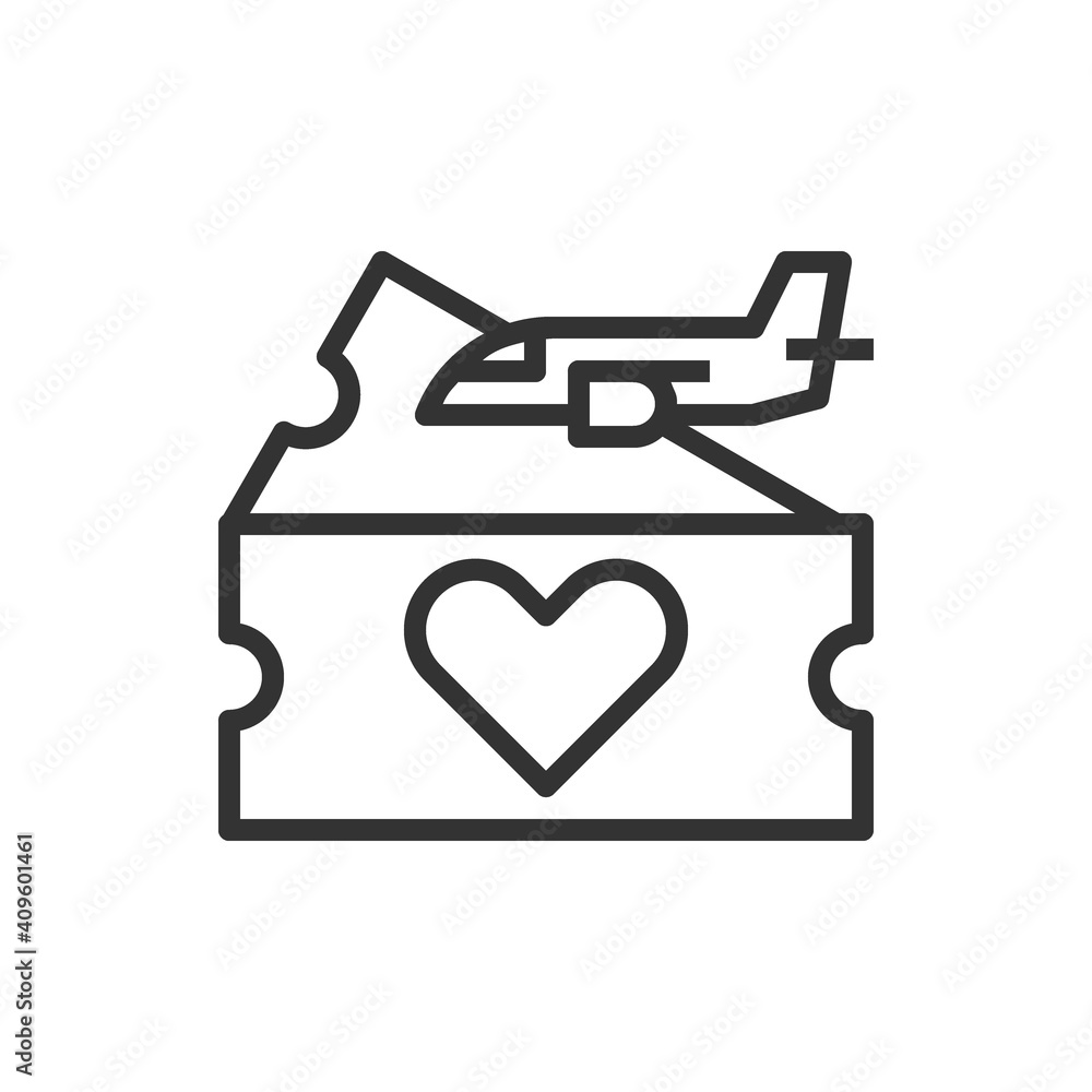 Heart Tickets Love Icon Or Logo Vector Illustration