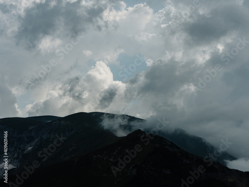 Fog nature fresh air silhouette clouds mountains