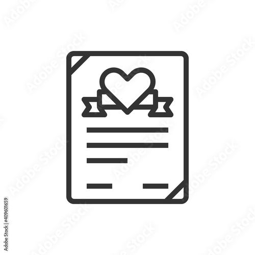 Heart Contract Love Icon Or Logo Vector Illustration