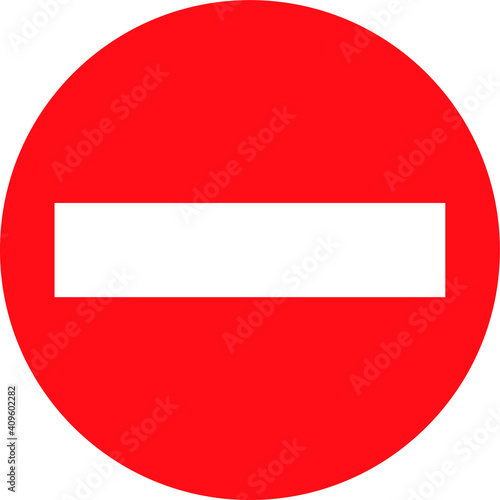 Rounded red no entry sign EPS 10