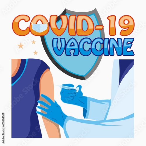 Covid 19 vaccine vector design and illustration