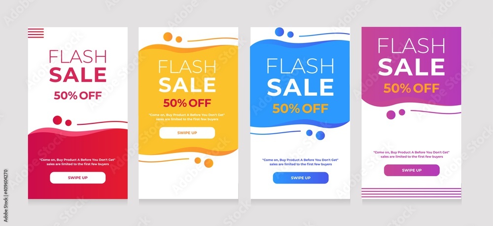 Fototapeta premium Dynamic Template fluid mobile for flash sale banners. Sale banner template design