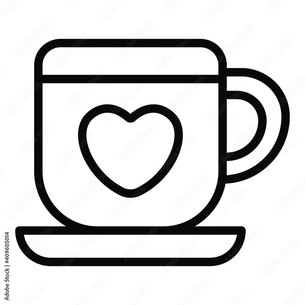 love tea, cup simple line icon collection for valentine day. love tea, cup simple line icon collection for valentine day.