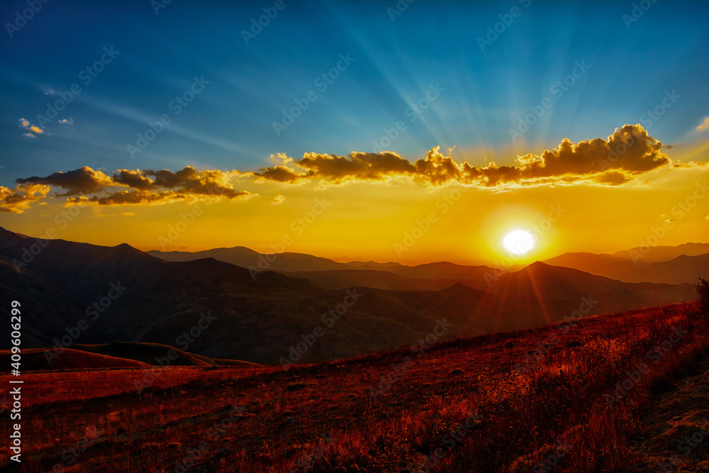 A beautiful sunrise in beautiful valley giving positive vibes. positive vibes come from positive surrounding and positive mindset. A beautiful sunrise in beautiful valley giving positive vibes. positive vibes come from positive surrounding and positive mindset.