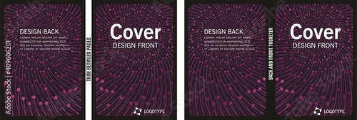 Book, report cover with flowing pattern. Dimension a4 Vector illustration. EPS10.
