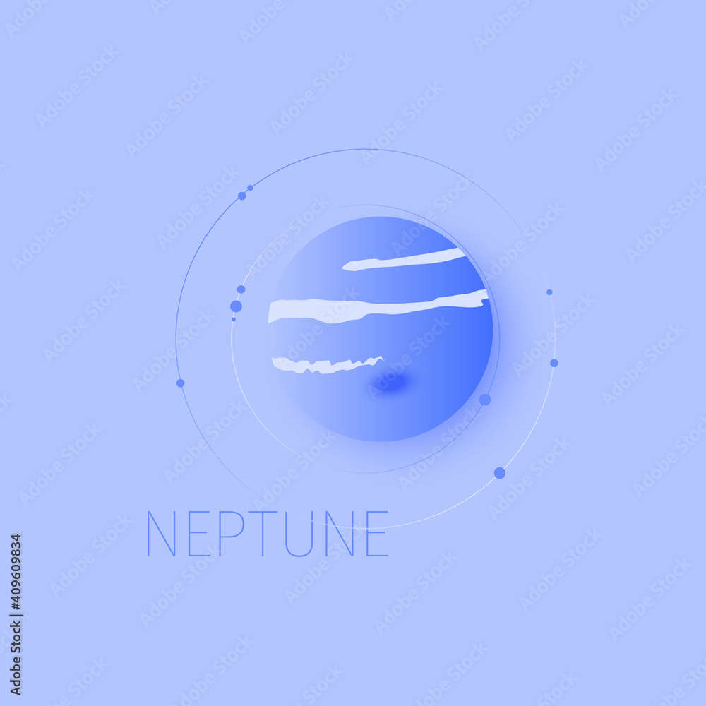 Neptune planet with satellites orbit. Neptune planet with satellites orbit.
