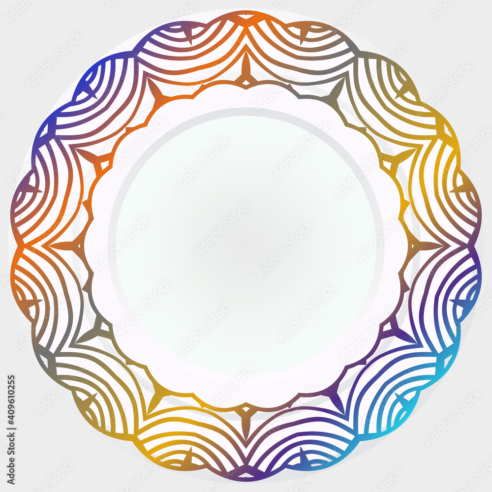Floral rosette. Round mandala pattern. Vector illustration Floral rosette. Round mandala pattern. Vector illustration