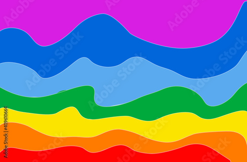Background in the form of wavy rainbow stripes.