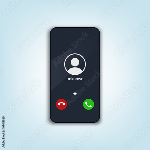 Mobile Phone Call Screen. Smartphone Interface UI