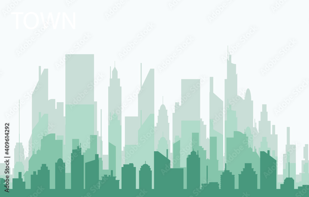 simple design city silhouette illustration