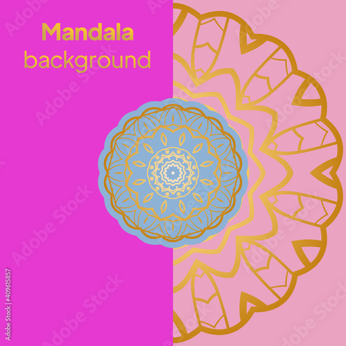 Vector indian Mandala. Template for greating card. Vector illustration