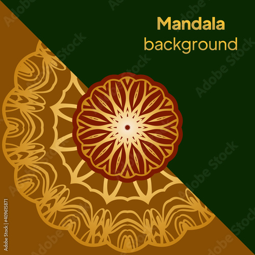 Vector indian Mandala. Template for greating card. Vector illustration photo