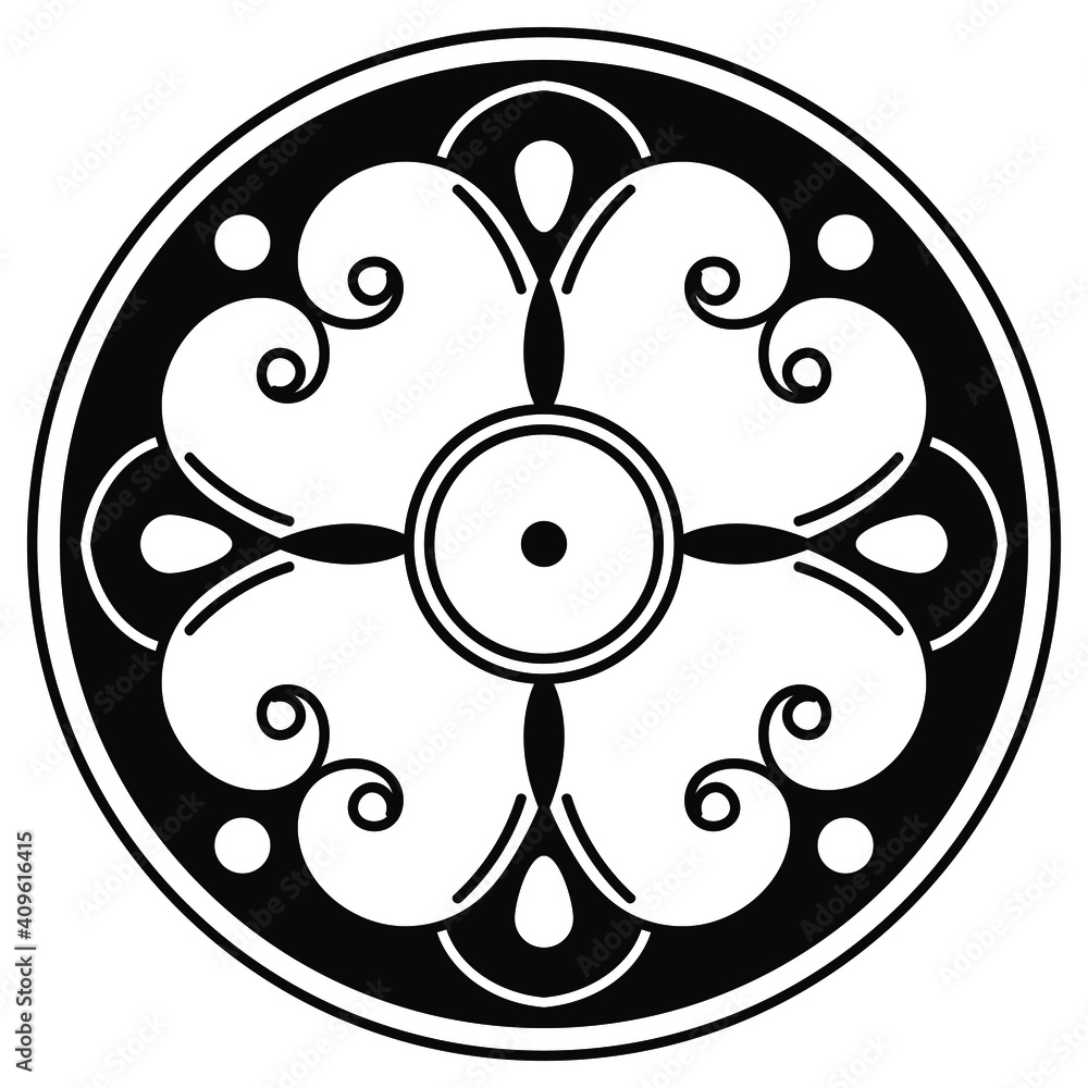 Black and white circle with patterns
Black and white circle with patterns