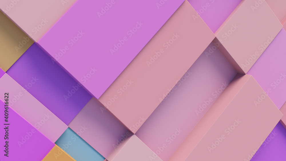 Multicolored tech background, with a geometric 3D structure. Clean, pastel colored design with simple, modern forms. 3D render Multicolored tech background, with a geometric 3D structure. Clean, pastel colored design with simple, modern forms. 3D render