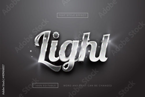 Light Chrome metal style text effect editable premium free download
