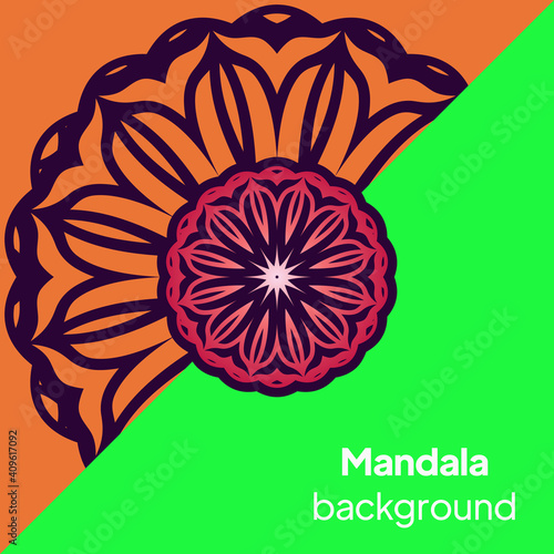 Vector Beautiful Contour Flower Mandala. Vector illustration